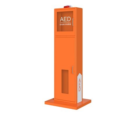 Orange Flooring Standing Defibrillator Cabinets