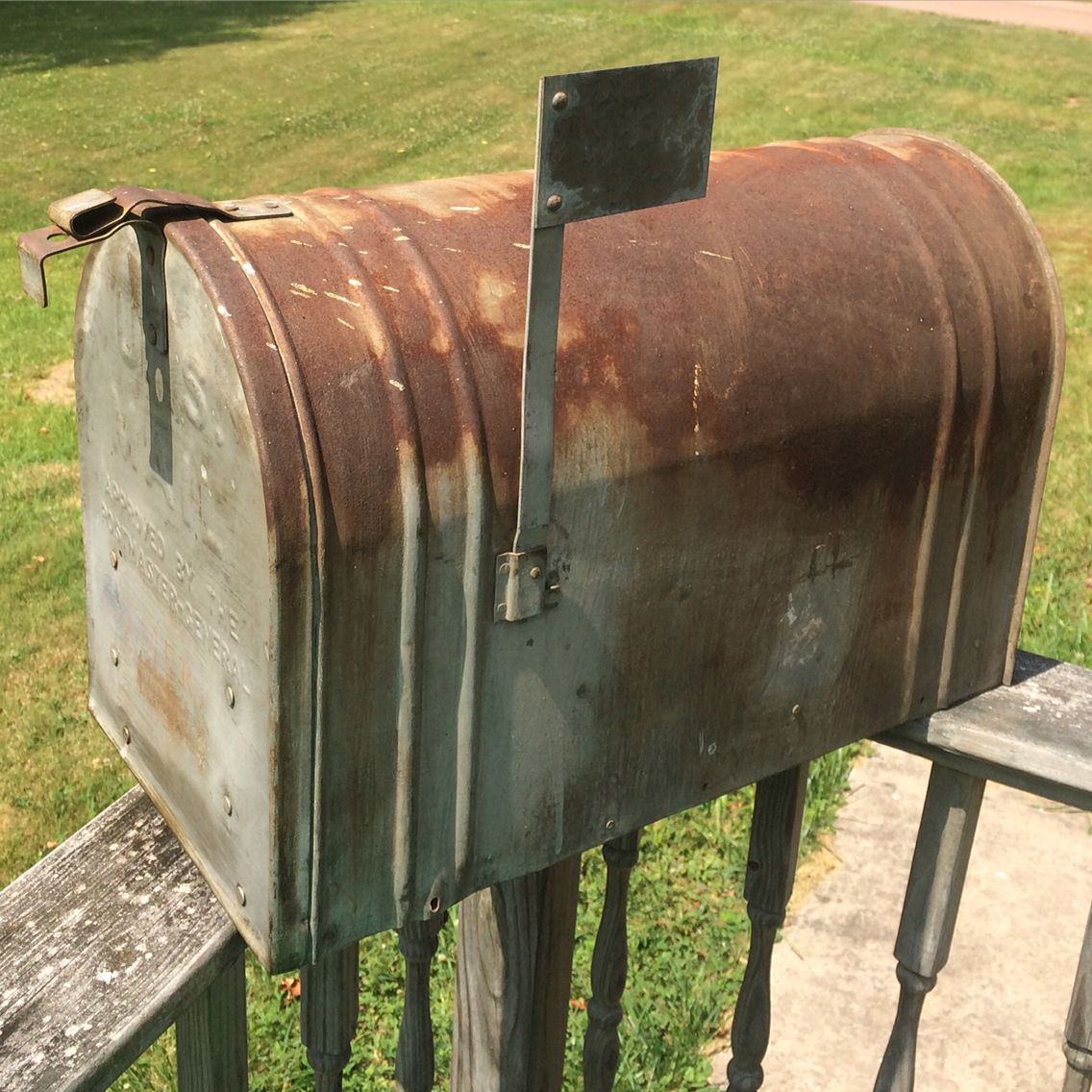 A vintage Sheet Metal Mailbox
