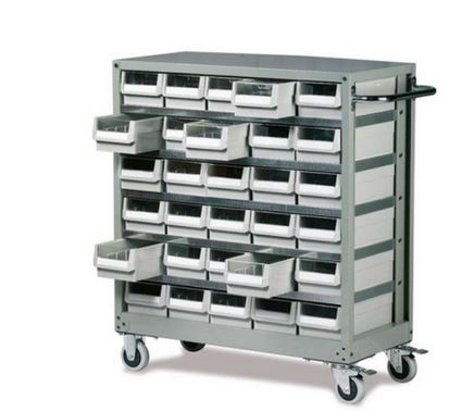 Industrial cabinet storage with drawers