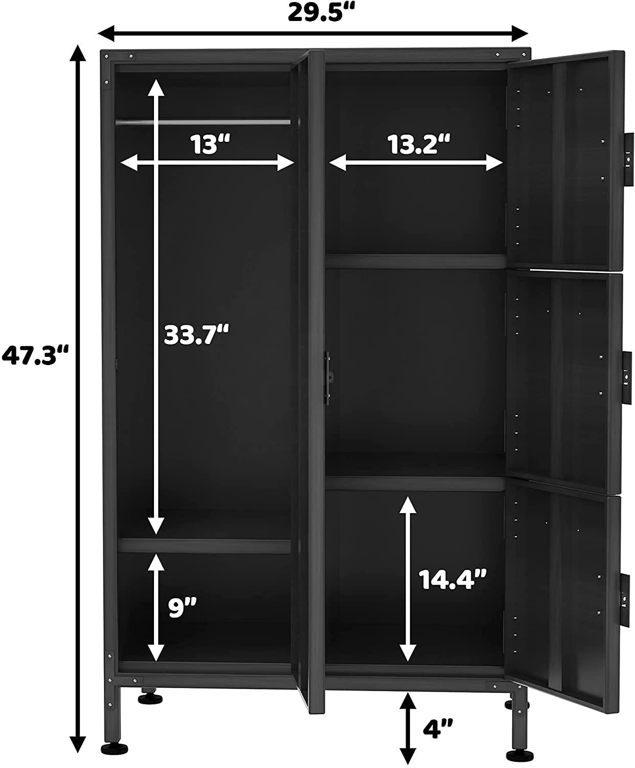 Dimensions of industrial storage cabinet