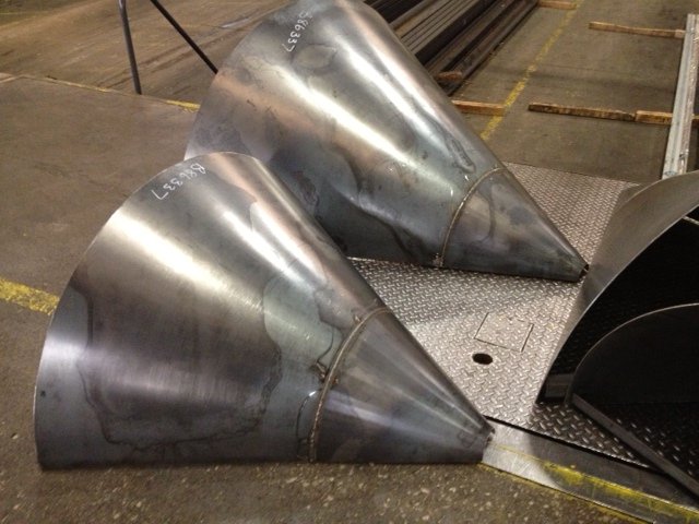 Welding sheet metal cone