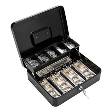 Cash Box with Divided Money Tray