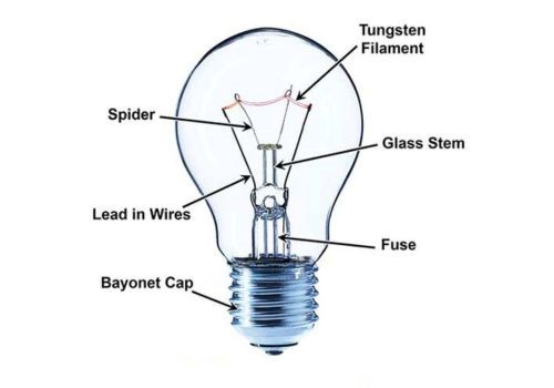 Tungsten Filament in Bulbs