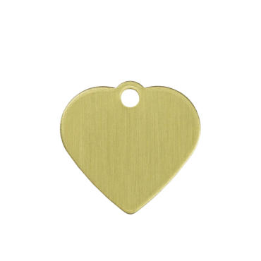 Brass Series Small Heart Pet ID Tag