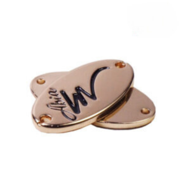 Metal Company Logo Custom Embossed Gold Plated Tag