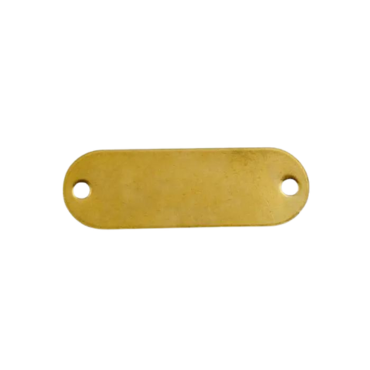 Tag-Rectangle with Rounded Ends 34 x 3-18 Brass