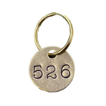 Customizable Metal Stamped Number Keychain Tags